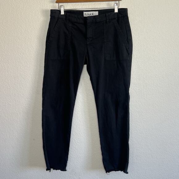 Frank & Eileen Blackstone utility pants Size 8 Washed Black Raw Hem Crop R11 - Picture 5 of 10